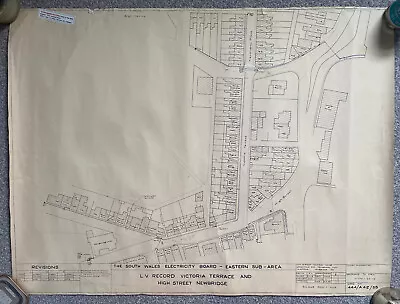 Vintage 1955 South Wales Electricity Board (Ordnance Survey) Linen Map - Newport • £15
