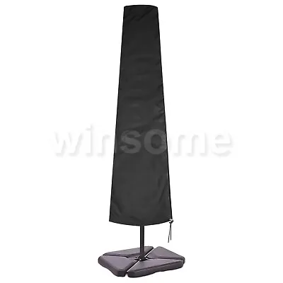 £7.49 • Buy Black Parasol Cover With Zip Outdoor Garden Waterproof Patio Umbrella Cover