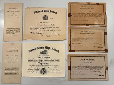 Vintage 1940s Bound Brook School New Jersey Ephemera Lot - Diploma / Library • $24