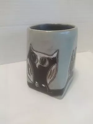 Mara Stoneware Mug Owls Handmade In Mexico Pottery Coffee Cup Brown 14 Oz • $20