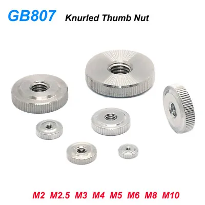 Thin Knurled Nut GB807 Stainless Steel Thumb Grip Knob Adjustment Nuts M2-M10 • $1