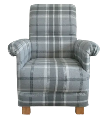 £145.95 • Buy Kids Grey Check Chair Armchair Porter & Stone Balmoral Fabric Tartan Children's