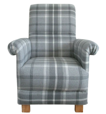 £149.99 • Buy Kids Grey Check Chair Armchair Porter & Stone Balmoral Fabric Tartan Children's