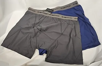 ExOfficio 2 Give-n-Go Performance Travel 3  Boxer Briefs L Blue Gray Anti-Odor • $45.77