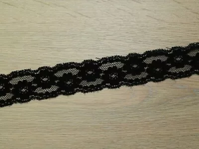 Minerva 30mm Chantilly Lace Trim Black - Per Metre • £2.29