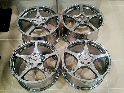 New Chrome C5 Thin Spoke Style Corvette Wheels Fits: 1997-2004 C5  17/18  • $1249