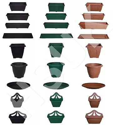 £4.49 • Buy Plastic Window Box Planter Plant Pot OR Saucer Water Base Drip Tray Garden Patio
