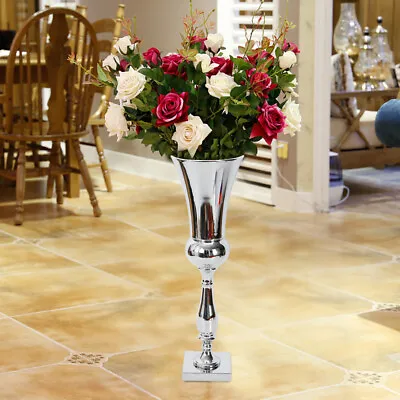 £23 • Buy 60cm Silver Vase Art Flower Vase Floor Urn Wedding Party Home Table Decor New