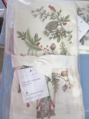 £23.64 • Buy Pottery Barn Forest Gnome Napkins Set Of 4 Nip  Grt 4 Ur Gnome Home