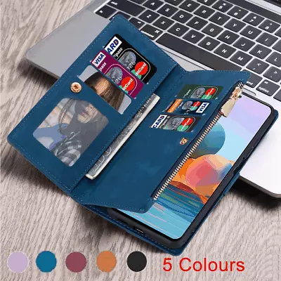 $16.49 • Buy For Samsung S7 S8 S9 S10 S10E S20 FE A11 A21S Zip Wallet Case Leather Flip Cover