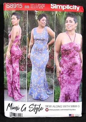 Maxi Dress Prom Plus Size 20 22 24 26 28 Simplicity 8915 Uncut Pattern • $9.99