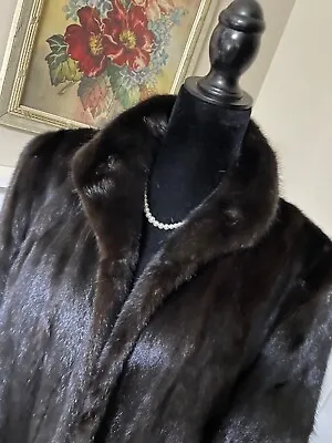 Vintage Genuine Black Ranch Mink Fur Coat Jacket Stroller STUNNING • $395