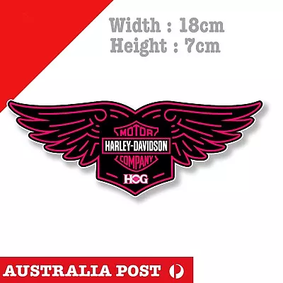 Harley Davidson Pink Wings Logo Motorcycle Fuel TankHelmet Decal Sticker • $7.10