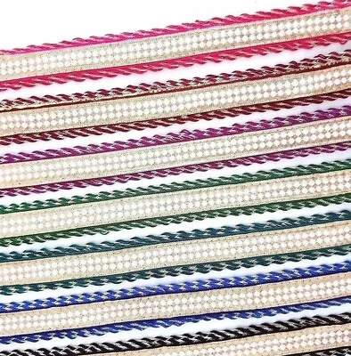 £2.49 • Buy Gold Pearl Embroidery Indian Sari Border Lace Ribbon Trim Ethnic Craft 1 Yard A1