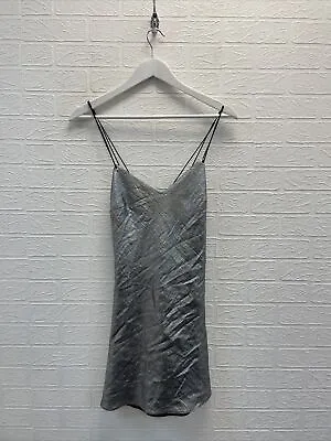 £10 • Buy Topshop Finds Silver Strappy Cami Dress Uk 10 Ladies Fashion Clothing