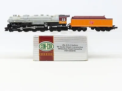 N Scale Con-Cor 001-003010 MILW Milwaukee Road  Hiawatha  J3a 4-6-4 Steam #6409 • $349.95