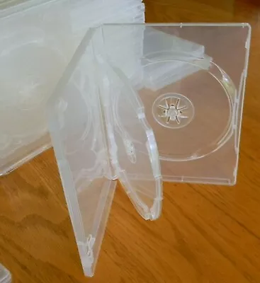 Lot Of 10 Brand New Clear Quad DVD CD Disc Clam Jewel Hard Shell Storage Cases • $22