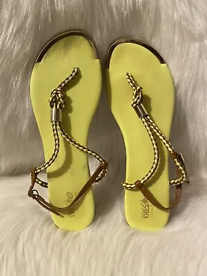 Mossimo Sandals Womens Size 11 Neon Yellow Flip Flops Shoes • $12