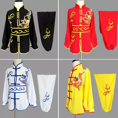 Kung Fu Tai Chi Uniform Martial Arts Suit Chuangquan Clothes Dragon Embroidery • £39.59