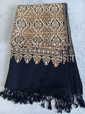 Indian Kashmiri Embroidered  Pashmina Shawl • £27.99