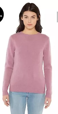 JENNIE LIU 100% Pure Cashmere 4-ply Long Sleeve Crew Neck Sz M Sweater Mulberry • $44.90