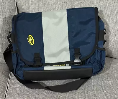 Timbuk2 Messenger Bag Blue Silver Nylon Classic Crossbody Laptop Biker Large • $30