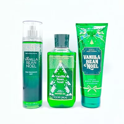 Bath And Body Works Vanilla Bean Noel Cream Shower Gel And Mist 3-Piece Bundle • $36.92