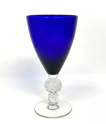 Morgantown Glass Co. Ritz Blue Golfball Claret Wine 6.25  • $31.99