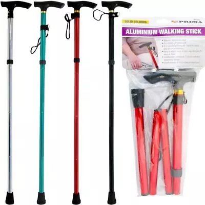 Walking Sticks Easy Folding Adjustable Solid Color Light Weight Aluminium Stick • £8.19