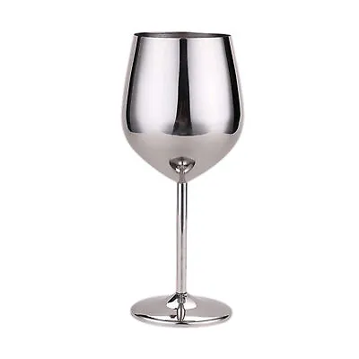 Stainless Steel Wine Glass Metal Stemmed Wine Goblets Smooth Mouth Stemmed • $14.85