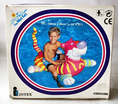 Vintage 1994 The Wet Set 59 X33  Ride On Inflatable Tiger Pool Toy Intex New ! • $337.20