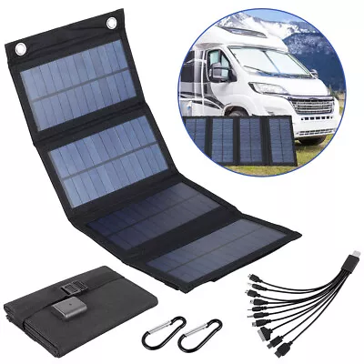 12V 100W Folding Solar Panel Blanket Flexible Solar Mat Power Charger Camping • $25.99