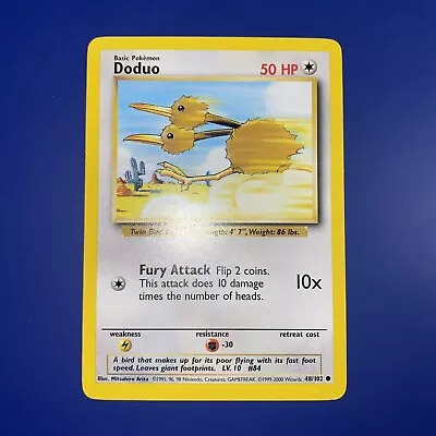$2.90 • Buy Doduo 48/102 4th Print Base Set Vintage Pokemon Card (1999-2000) Copyright EX-NM