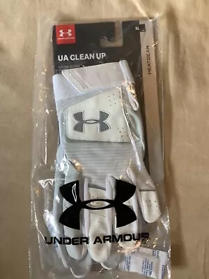 Under Armour Ua Clean Up Batting Gloves Baseball Size Xl White. Brand New Nwt • $24.99