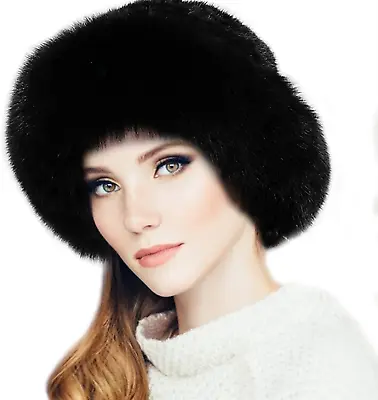 Mink Hat Real Fur Hat Knit Furry Womens Russian Hat Fur Hat For Women With Elast • $70.93