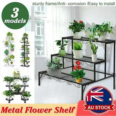 Metal Flower Plant Stand Outdoor Indoor Flower Pots Corner Planter Rack Shelf AU • $39.55