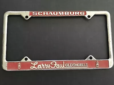 Larry Faul Oldsmobile License Plate Frame Vintage Dealership Illinois Schaumburg • $119