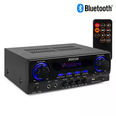 Fenton AV440 Hi-Fi Stereo Amplifier With Bluetooth Karaoke Mode USB MP3 Player • £64.99