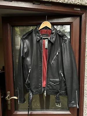 Allsaints Leather Jacket Mens Medium Monza  New With Tags • £80