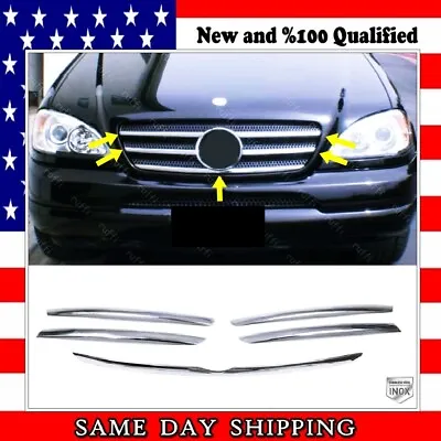 Chrome Front Grill 5 Pcs STAINLESS STEEL For Mercedes M Class W163 ML 1998-2005 • $40.41