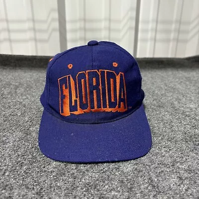 Vintage Florida Gators Snapback Hat Cap Adult Mens Wool Blue FLAWS * • $18.88