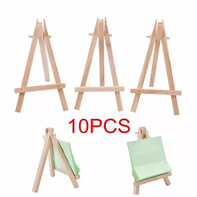 10x Mini Wooden Easel Table Wedding Picture Name Card Holder Display Stand Tool • £8.25