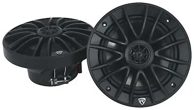 Pair Rockville RM-PREMIUM-65 BLACK 6.5  600w Marine Boat Speakers - Crisp Sound! • $59.95