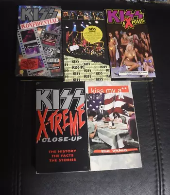 Lot Of 5 KISS VHS Official Tapes  Unplugged  X Treme Close Up   Konfidential +++ • $34.95