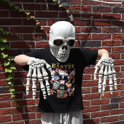 £13.95 • Buy Halloween Wearable Full Head Skull Mask Skeletons Skulls Hand Party Game Props