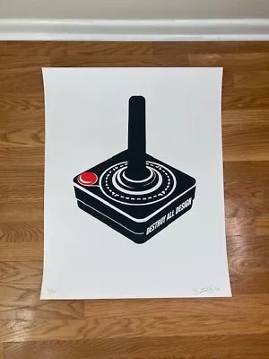 Destroy All Design Street Art Print Atari Joystick Shepard Fairey Mr Brainwash  • $100