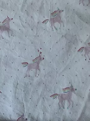 Pottery Barn Kids Rainbow Unicorn Twin Flat Sheet Organic Cotton • $17