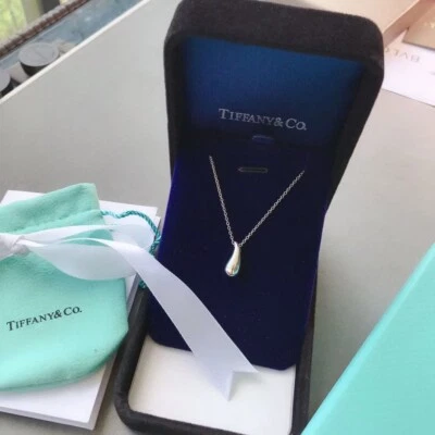 £0.99 • Buy Tiffany Sterling Silver Water-drop Pendant Necklace