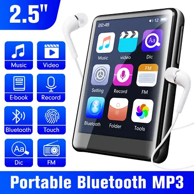 Portable Bluetooth MP4/MP3 Touch Scree HiFi Music Player FM Radio Audio Recorder • £27.54