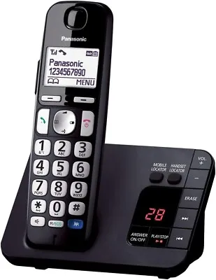 Panasonic KX-TGE720 Big Button Digital Cordless Telephone - Black 8906041 • £37.99
